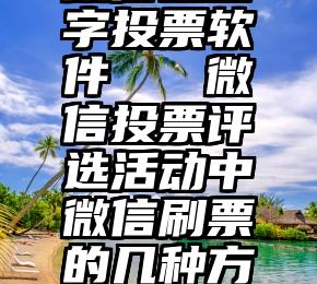 微信选名字投票软件   微信投票评选活动中微信刷票的几种方式