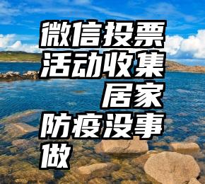 微信投票活动收集   居家防疫没事做