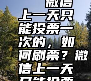 微信能匿名投票吗   微信上一天只能投票一次的，如何刷票？微信上一天只能投票一次的，如何刷票？