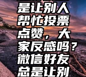 吉林市刷票   微信好友总是让别人帮忙投票点赞，大家反感吗？微信好友总是让别人帮忙投票点赞，大家反感吗？