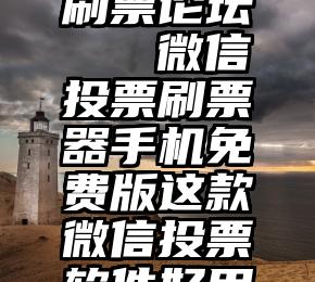 微信免费刷票论坛 微信投票刷票器手机免费版这款微信投票软件好用吗