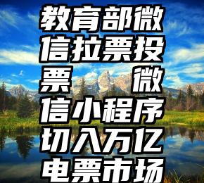 教育部微信拉票投票   微信小程序切入万亿电票市场