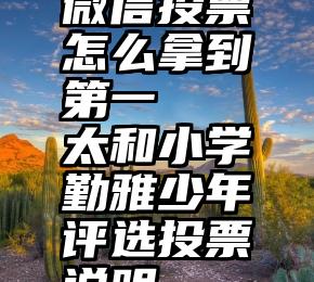 微信投票怎么拿到第一   太和小学勤雅少年评选投票说明