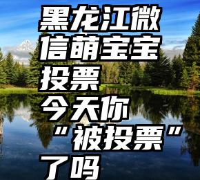 黑龙江微信萌宝宝投票   今天你“被投票”了吗