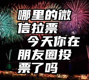 哪里的微信拉票   今天你在朋友圈投票了吗