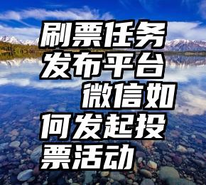 刷票任务发布平台   微信如何发起投票活动