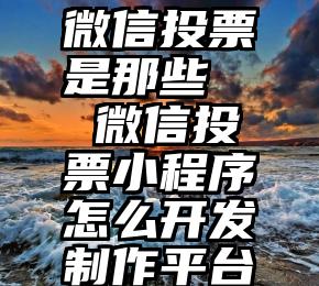 微信投票是那些   微信投票小程序怎么开发制作平台