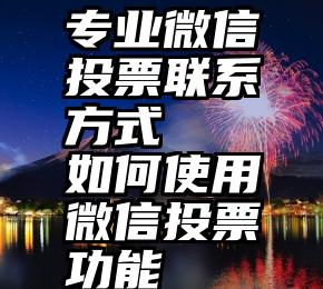 专业微信投票联系方式   如何使用微信投票功能