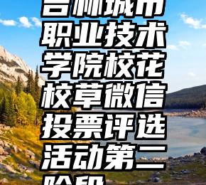 人工刷票平台   吉林城市职业技术学院校花校草微信投票评选活动第二阶段——系花系草评选阶段