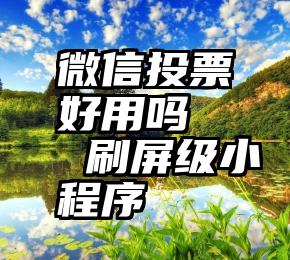 微信投票好用吗   刷屏级小程序