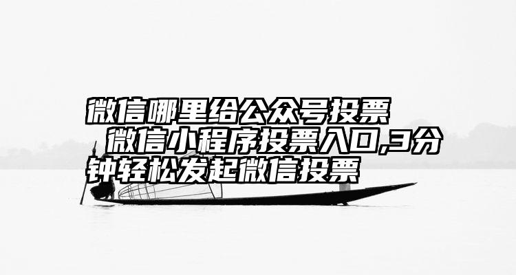 微信哪里给公众号投票   微信小程序投票入口,3分钟轻松发起微信投票