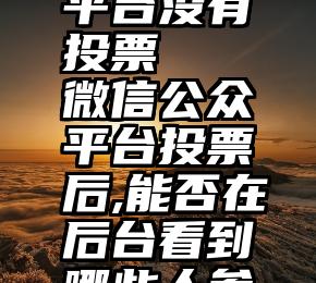 微信公众平台没有投票   微信公众平台投票后,能否在后台看到哪些人参与投票