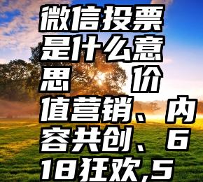 微信投票是什么意思   价值营销、内容共创、618狂欢,5