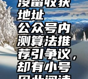 微信投票没留收获地址   公众号内测算法推荐引争议，却有小号因此阅读增长20倍