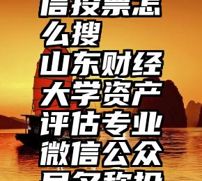 淘宝上微信投票怎么搜   山东财经大学资产评估专业微信公众号名称投票