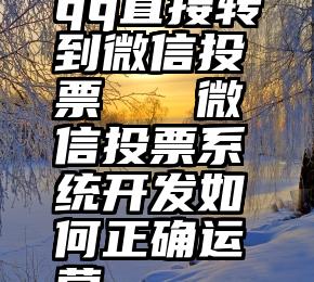 qq直接转到微信投票   微信投票系统开发如何正确运营