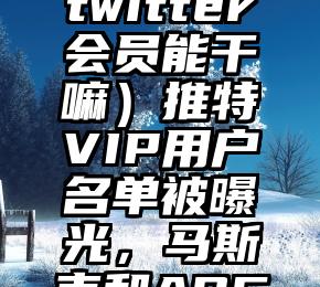 新鲜出炉（twitter会员能干嘛）推特VIP用户名单被曝光，马斯克和AOC名列其中，