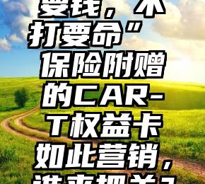 “120万一针，打了要钱，不打要命” 保险附赠的CAR-T权益卡如此营销，谁来把关？（120万一针有用吗）