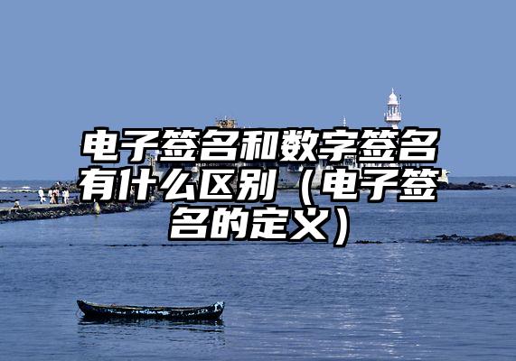 电子签名和数字签名有什么区别（电子签名的定义）
