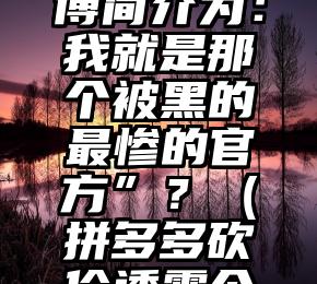 如何看待拼多多微博简介为：我就是那个被黑的最惨的官方”？（拼多多砍价透露个人信息是真的吗）