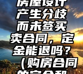 认购商品房后，因房屋设计产生分歧而未签买卖合同，定金能退吗？（购房合同的定金和订金的区别）