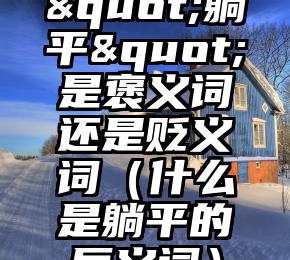 "躺平"是褒义词还是贬义词（什么是躺平的反义词）