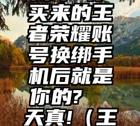 看个号3周年 你买来的王者荣耀账号换绑手机后就是你的?  天真!（王者荣耀账号如何换）