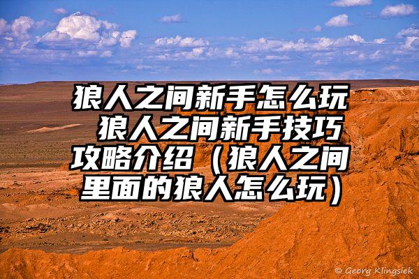 狼人之间新手怎么玩 狼人之间新手技巧攻略介绍（狼人之间里面的狼人怎么玩）