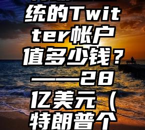 特朗普总统的Twitter帐户值多少钱？——28亿美元（特朗普个人账号）