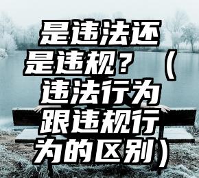 是违法还是违规？（违法行为跟违规行为的区别）