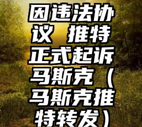 因违法协议 推特正式起诉马斯克（马斯克推特转发）