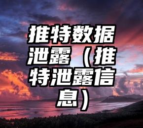 推特数据泄露（推特泄露信息）