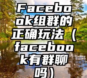 Facebook组群的正确玩法（facebook有群聊吗）