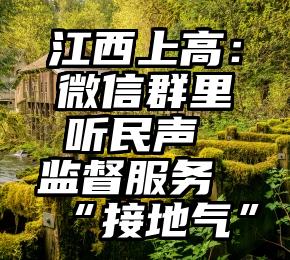 江西上高：微信群里听民声 监督服务“接地气”