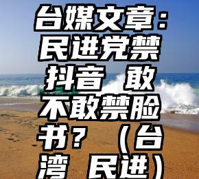 台媒文章：民进党禁抖音 敢不敢禁脸书？（台湾 民进）