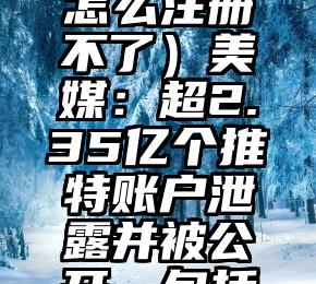 干货满满（美国新闻推特账号怎么注册不了）美媒：超2.35亿个推特账户泄露并被公开，包括电子邮件地址等信息，