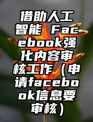 借助人工智能 Facebook强化内容审核工作（申请facebook信息要审核）