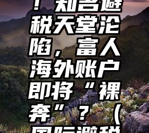 CRS来袭！知名避税天堂沦陷，富人海外账户即将“裸奔”？（国际避税是什么）