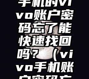 维修狮问答：vivo手机的vivo账户密码忘了能快速找回吗？（vivo手机账户密码忘了怎么找回）