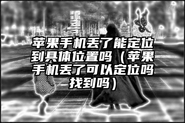 苹果手机丢了能定位到具体位置吗（苹果手机丢了可以定位吗找到吗）