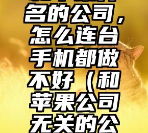 和苹果齐名的公司，怎么连台手机都做不好（和苹果公司无关的公司有哪些）
