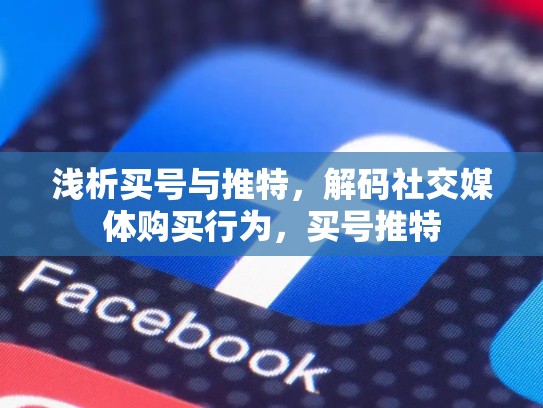 浅析买号与推特，解码社交媒体购买行为，买号推特