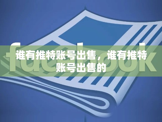 谁有推特账号出售，谁有推特账号出售的