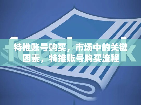 特推账号购买，市场中的关键因素，特推账号购买流程