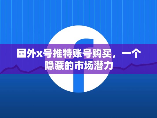 国外x号推特账号购买，一个隐藏的市场潜力