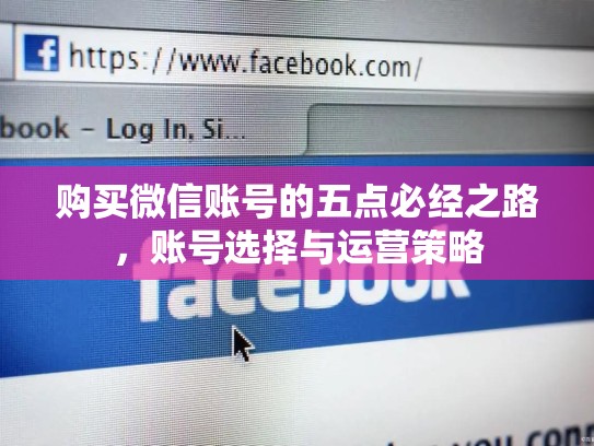 购买微信账号的五点必经之路，账号选择与运营策略