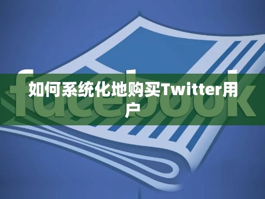 如何系统化地购买Twitter用户