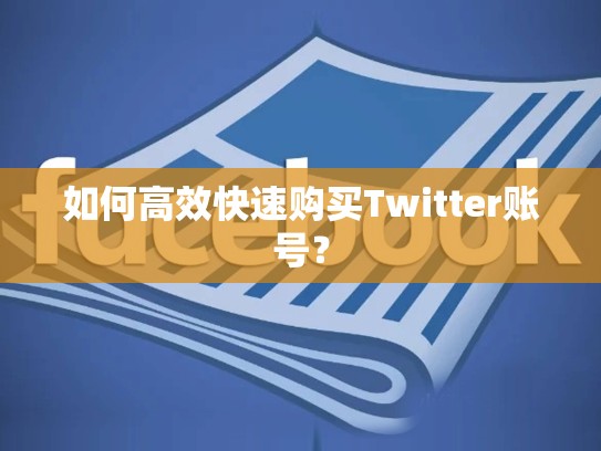 如何高效快速购买Twitter账号？